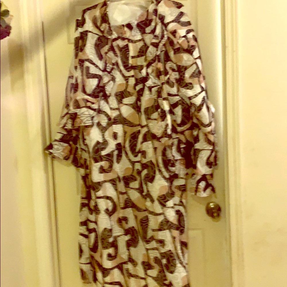 Brown and bone dress size 26wide